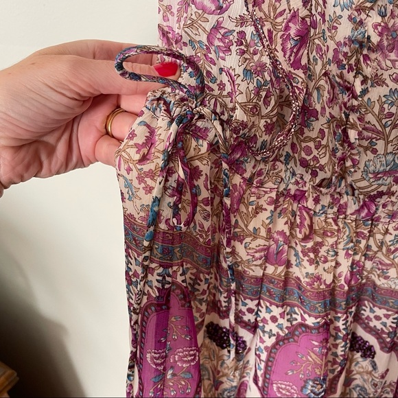 Zadig & Voltaire Rimana Floral Paisley Print Cinch Waist Beaded Dress - Picture 6 of 14